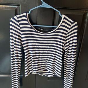 Aerie Navy and White Striped Top